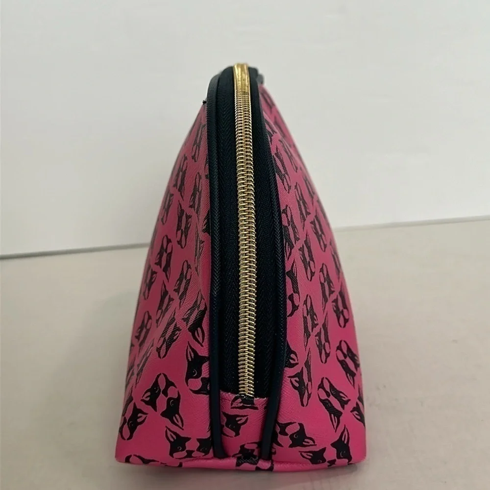 Dabney Lee Cosmetic Toiletries Travel French Bulldog/Boston Terrier Pink & Navy.